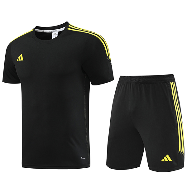 Adas casual training jersey sportswear uniform men's black soccer kit football short sleeve sports top shirt 2023-2024